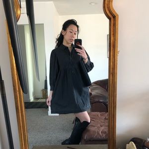 Madewell Denim Babydoll Shirtdress in Washed Black, XXS